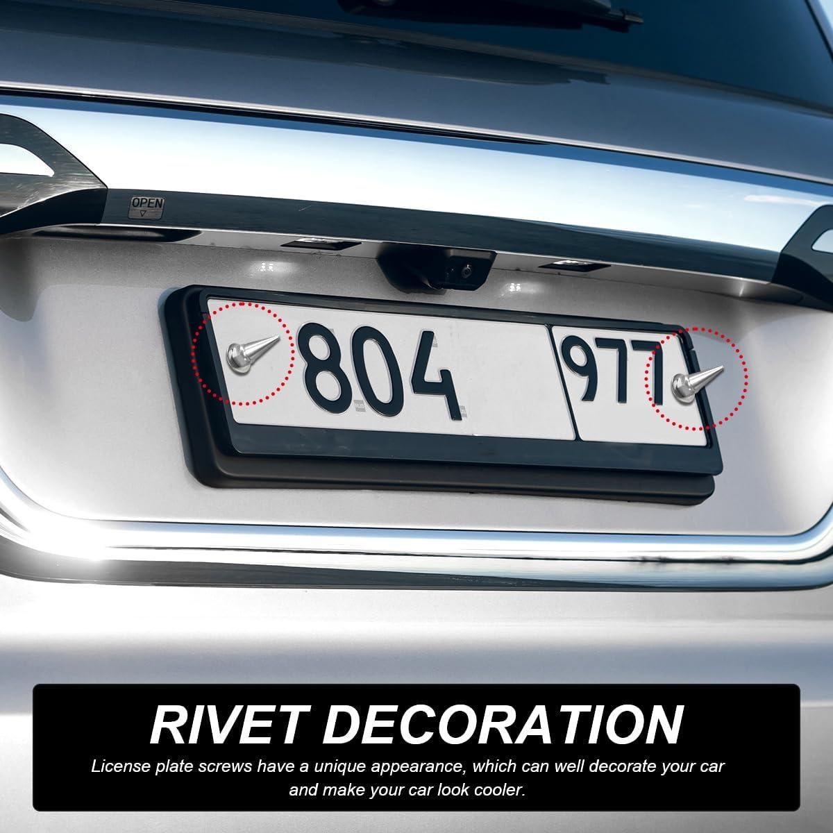 4 Tornillos Antirrobo para Placas de Licencia SHMZK Plata