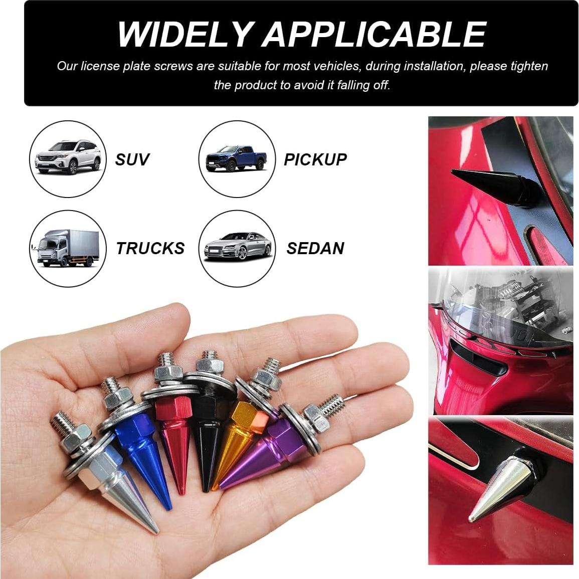 4 Tornillos Antirrobo para Placas de Licencia SHMZK Plata