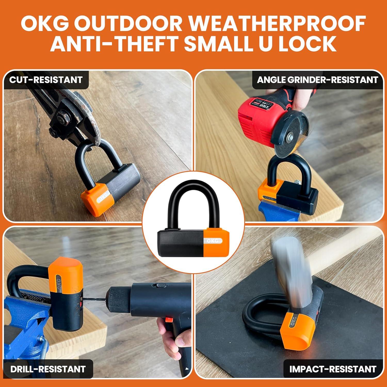 Candado U Pequeño OKG Alta Resistencia 18mm Antirrobo