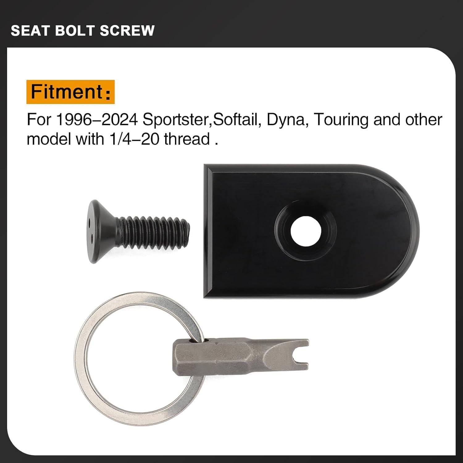 Tornillo de Asiento Antirrobo Daklvng 1/4"-20 para Harley 1996-2024