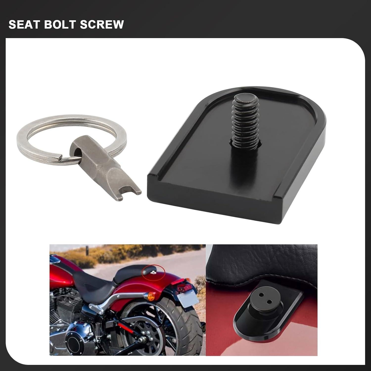 Tornillo de Asiento Antirrobo Daklvng 1/4"-20 para Harley 1996-2024