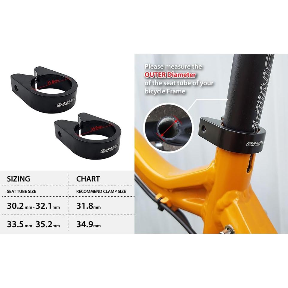 Abrazadera de Poste de Asiento Antirrobo ONIPAX 31.8mm/34.9mm Aluminio
