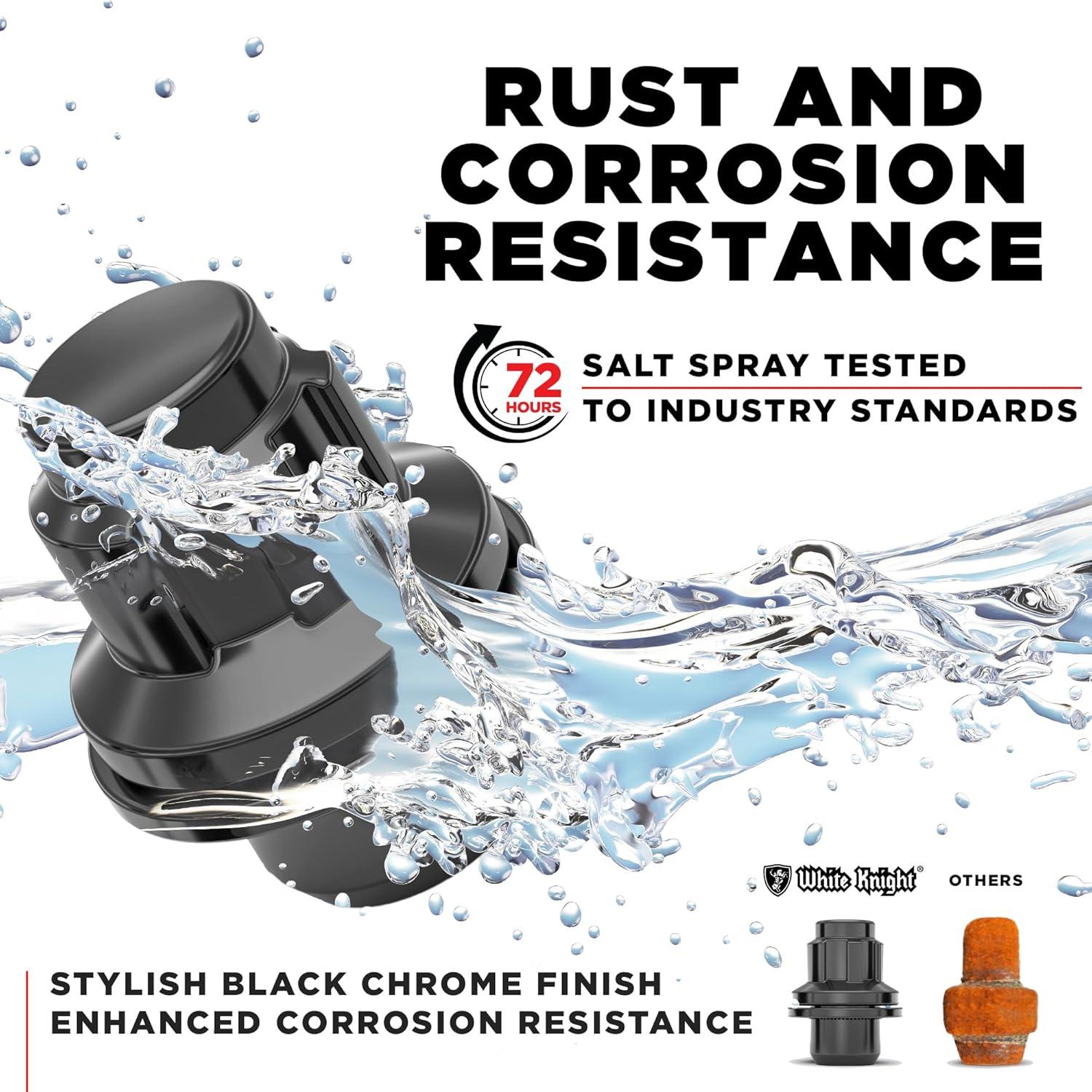 Bloqueos de Rueda White Knight M12x1.25 Cromo Negro - Paquete de 4