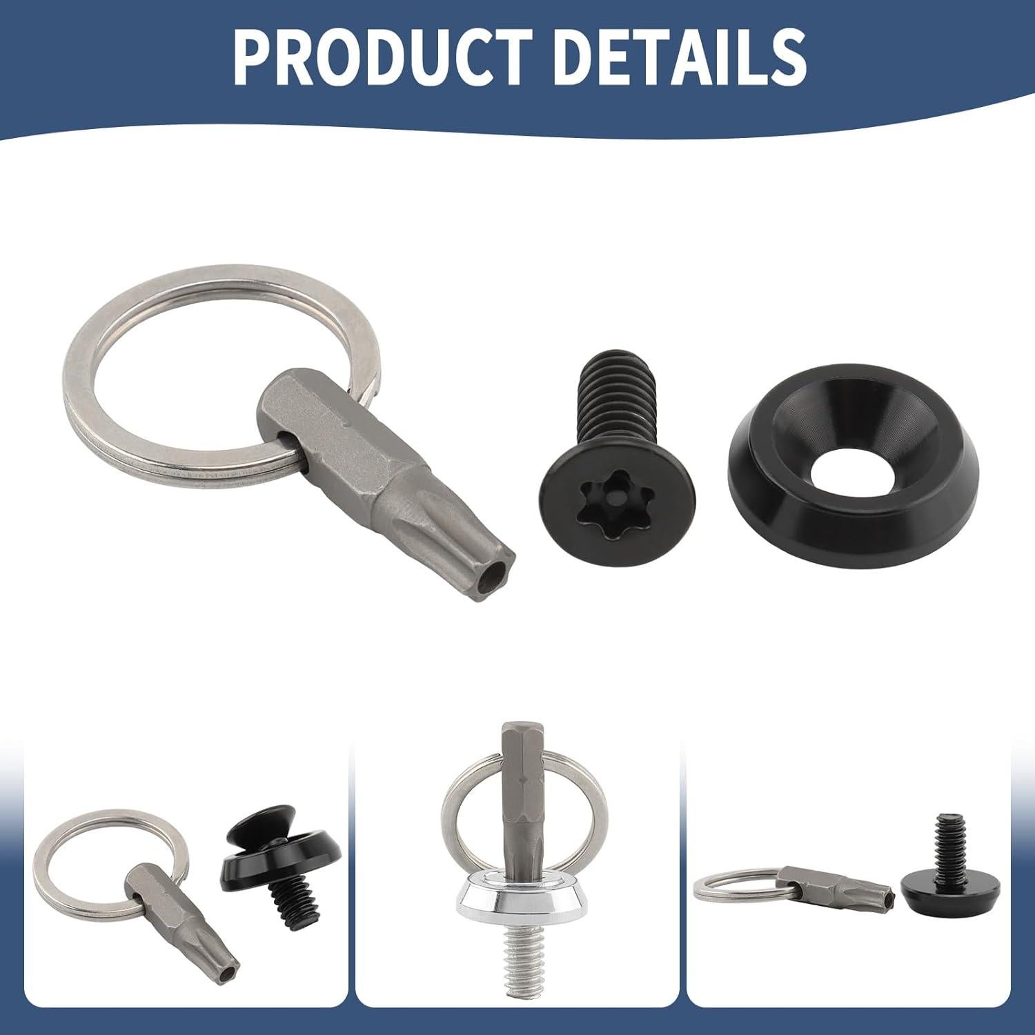 Tuerca Tornillo de Asiento Antirrobo Jiataban 1/4"-20 Negro