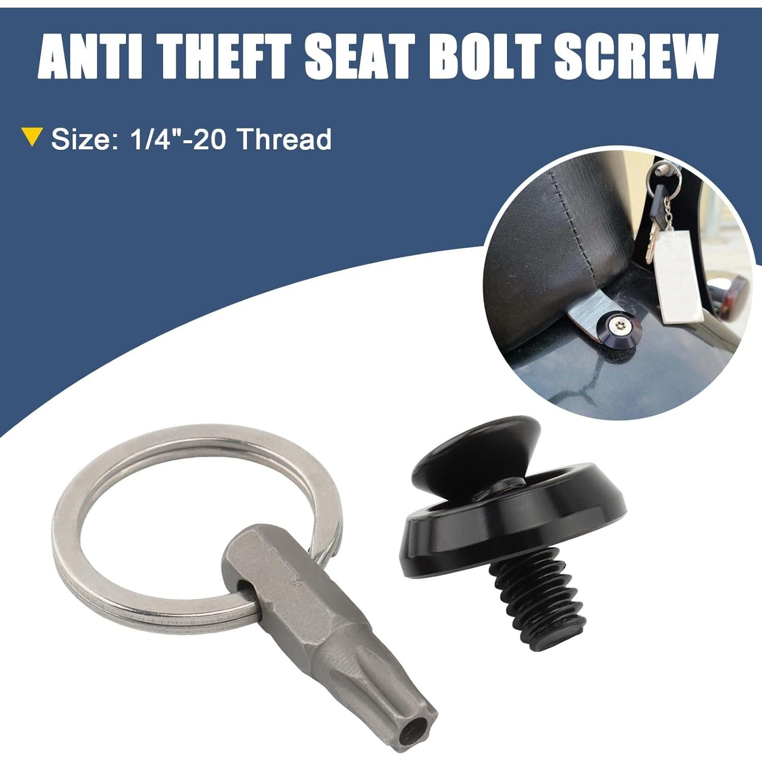 Tuerca Tornillo de Asiento Antirrobo Jiataban 1/4"-20 Negro