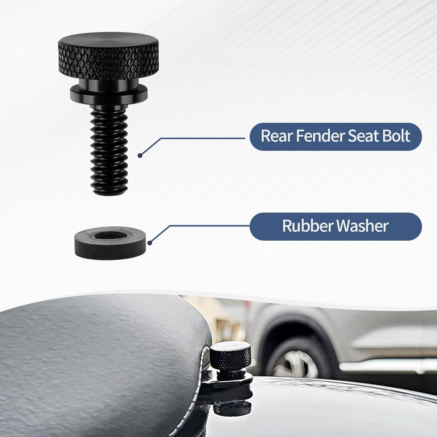 Kit Tornillos de Asiento Trasero PSLER para Motocicleta Negro