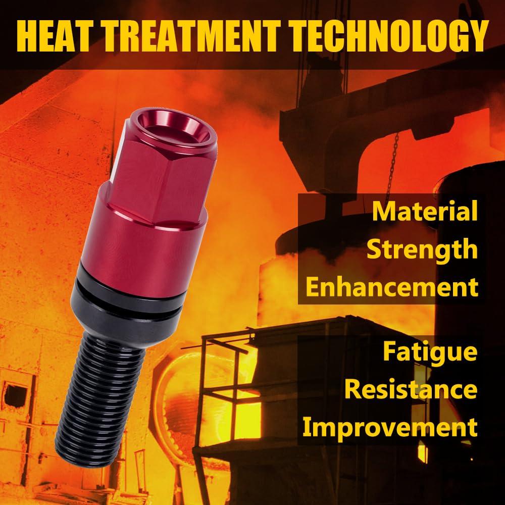 Tornillos de Rueda Muge Racing M14x1.5 Antirrobo 20 PCS Rojo