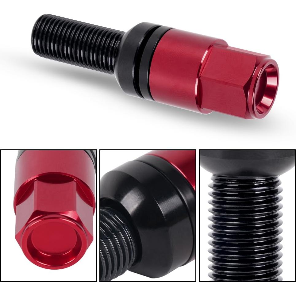 Tornillos de Rueda Muge Racing M14x1.5 Antirrobo 20 PCS Rojo