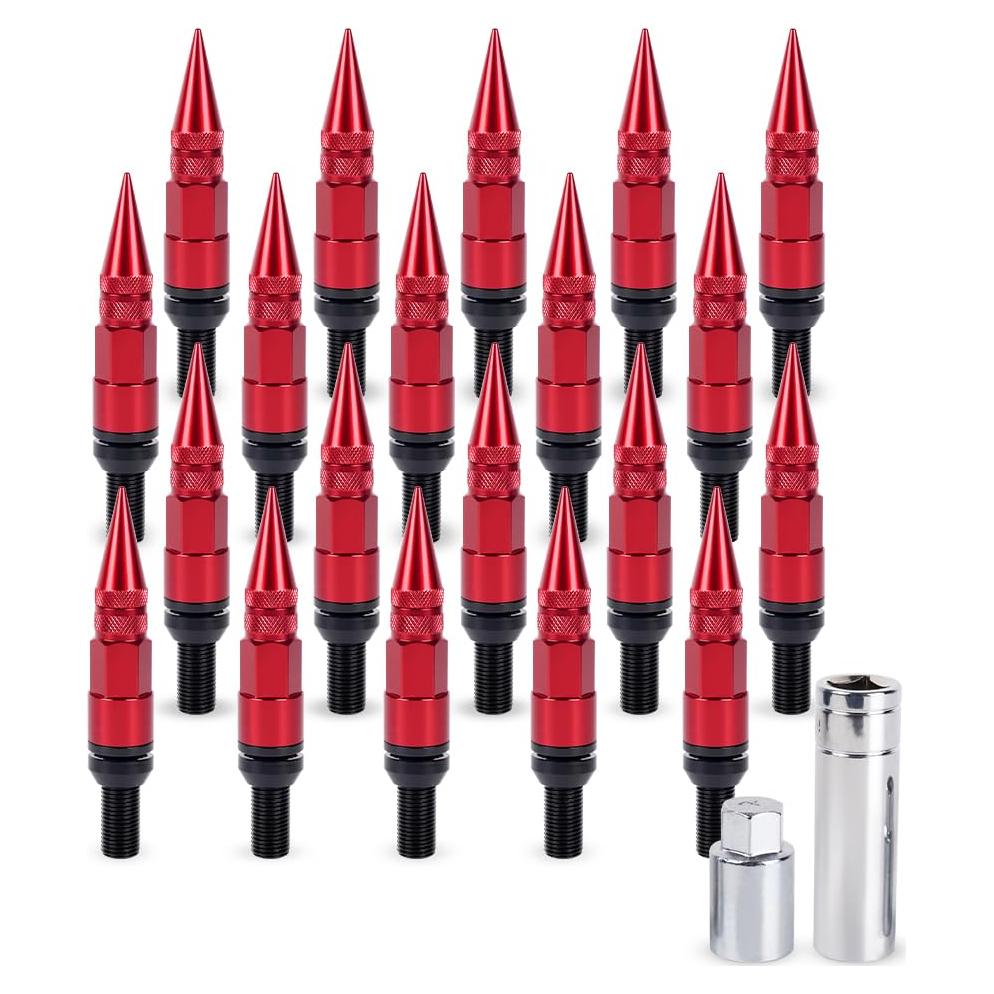 Tornillos de Rueda M14x1.5 muge racing 20 PCS Aluminio Rojo