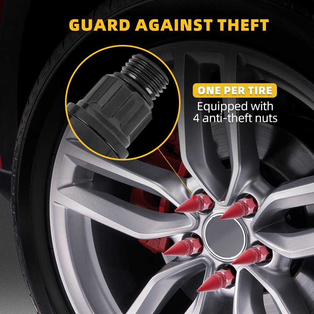 Tornillos de Rueda M14x1.5 muge racing 20 PCS Aluminio Rojo