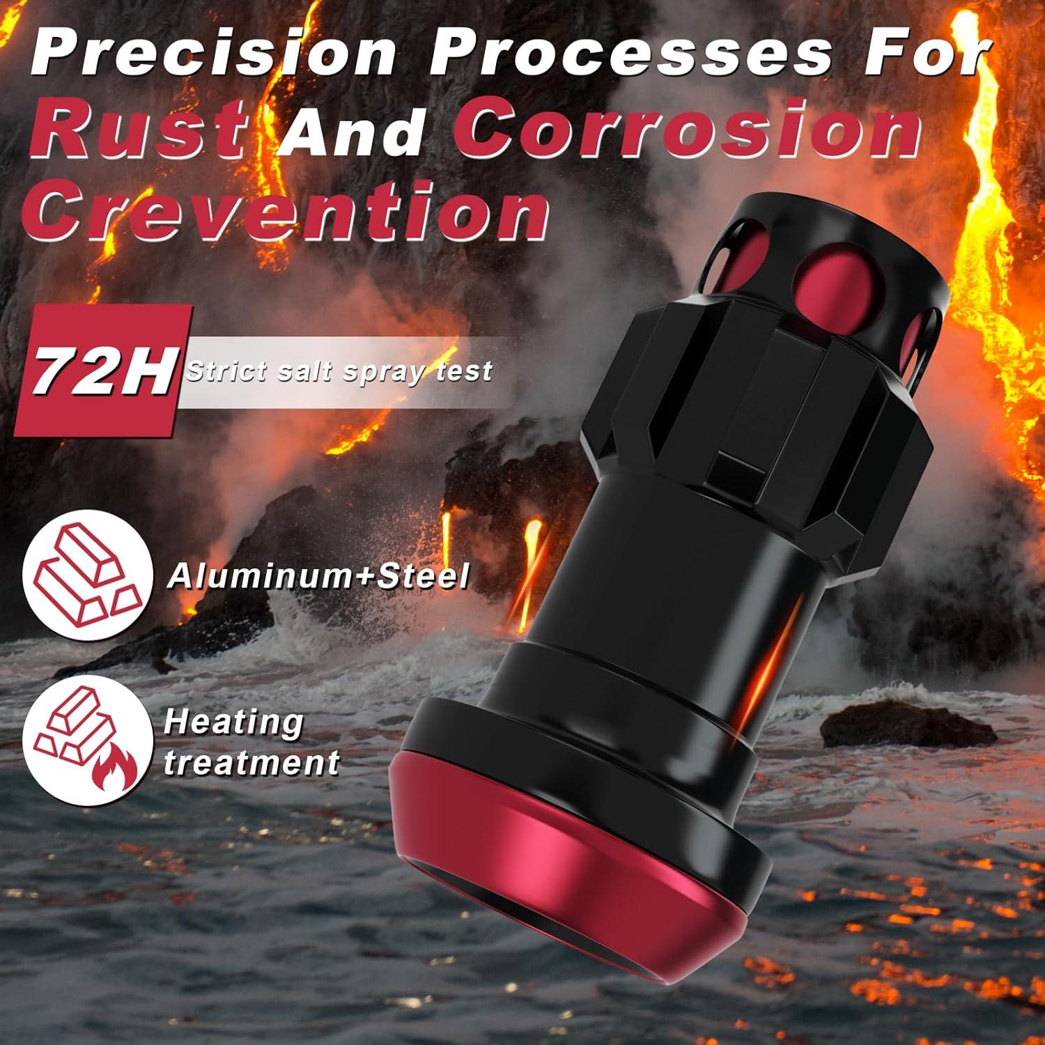 Tuercas de Rueda YIIQIEO M12x1.25 16 PCS Aluminio/Acero