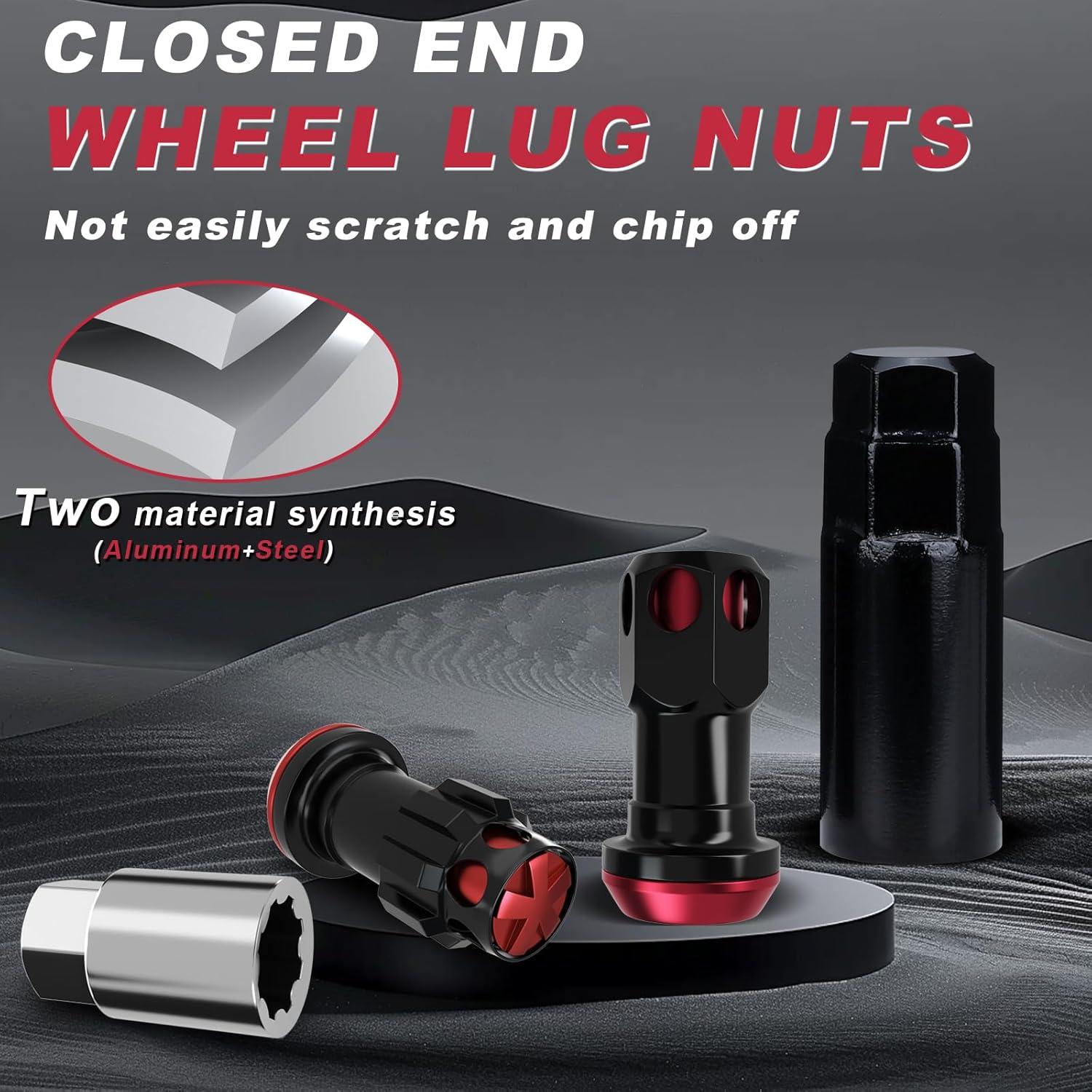 Tuercas de Rueda YIIQIEO M12x1.25 16 PCS Aluminio/Acero