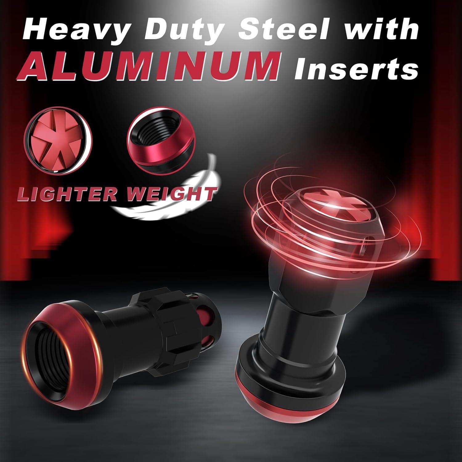 Tuercas de Rueda YIIQIEO M12x1.25 16 PCS Aluminio/Acero