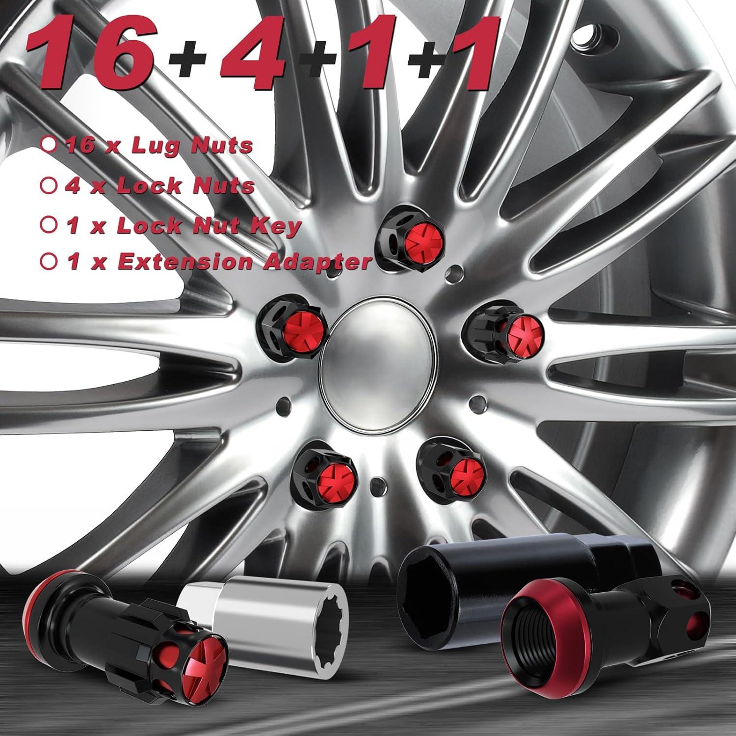 Tuercas de Rueda YIIQIEO M12x1.25 16 PCS Aluminio/Acero