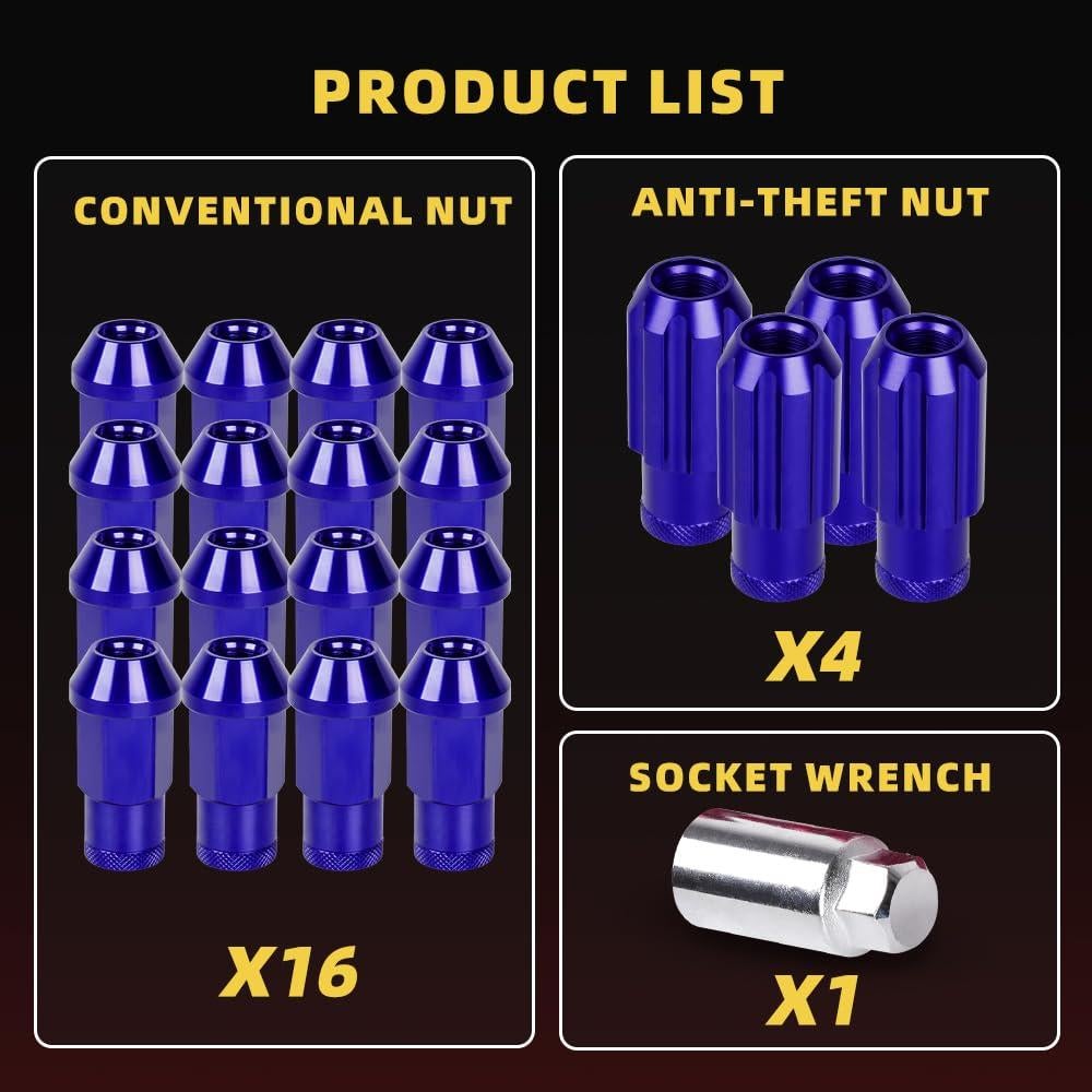 Tuercas de Rueda Muge Racing 20 PCS M12x1.25 Azul