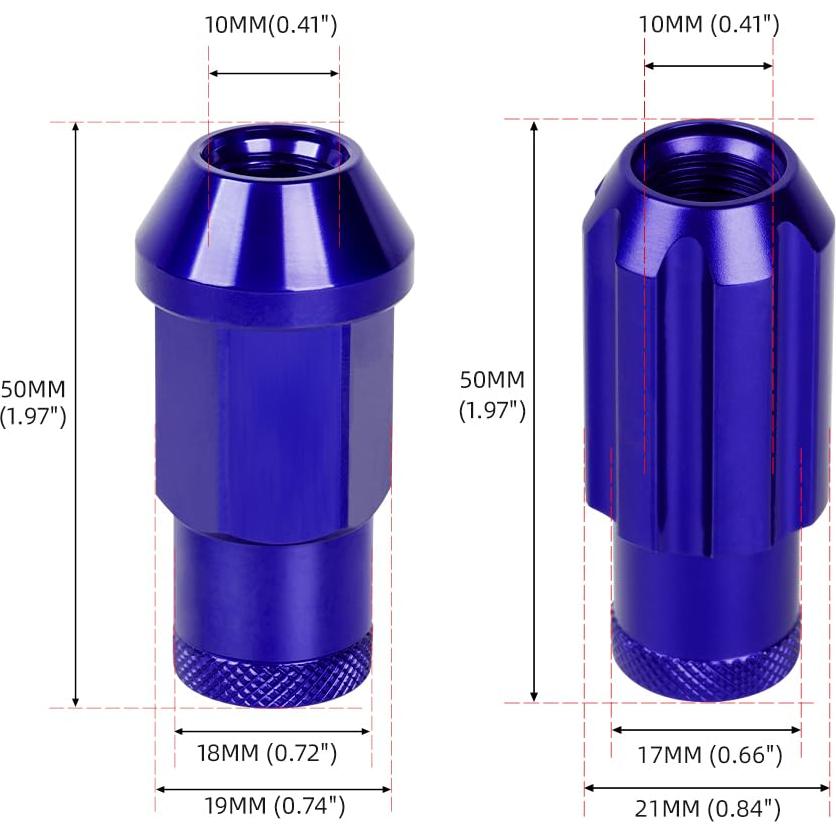 Tuercas de Rueda Muge Racing 20 PCS M12x1.25 Azul