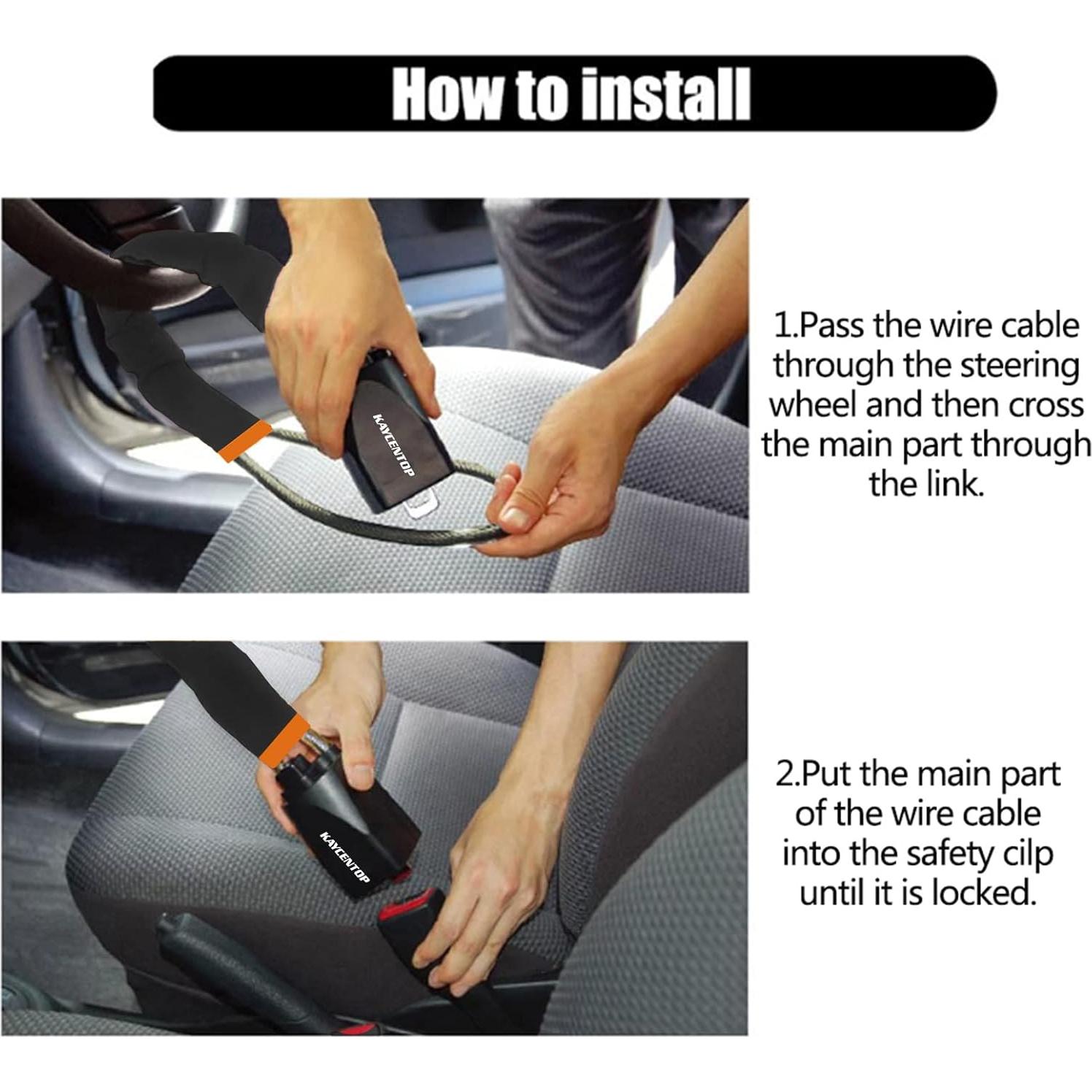 Cerradura de Volante Antirrobo KAYCENTOP 43.18 cm Negro