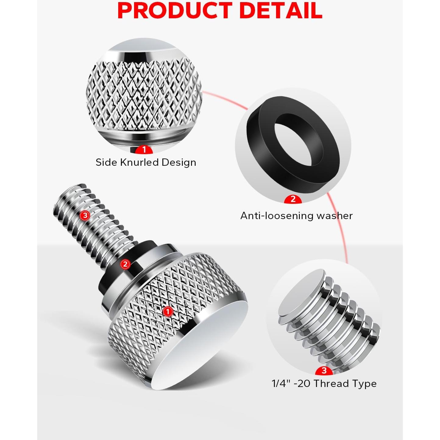 Tornillo de Asiento Trasero Cromado Amazicha para Harley 1996-2025