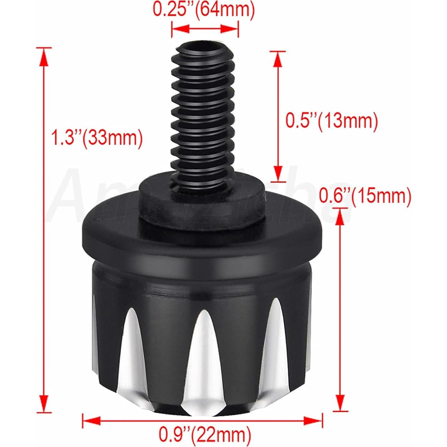 Tornillo de Asiento Negro Amazicha de Acero Inoxidable 1/4"-20