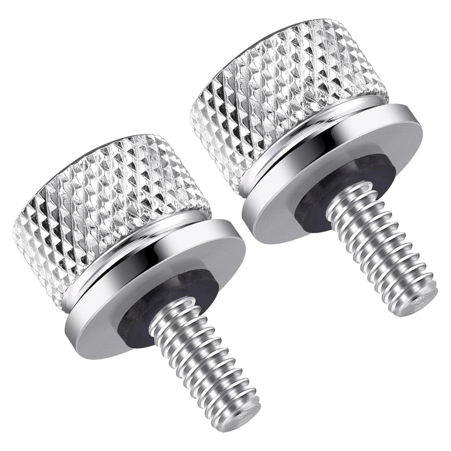 Tornillos de Asiento de Cromo Amazicha 2 PCS 1/4"-20 para Harley