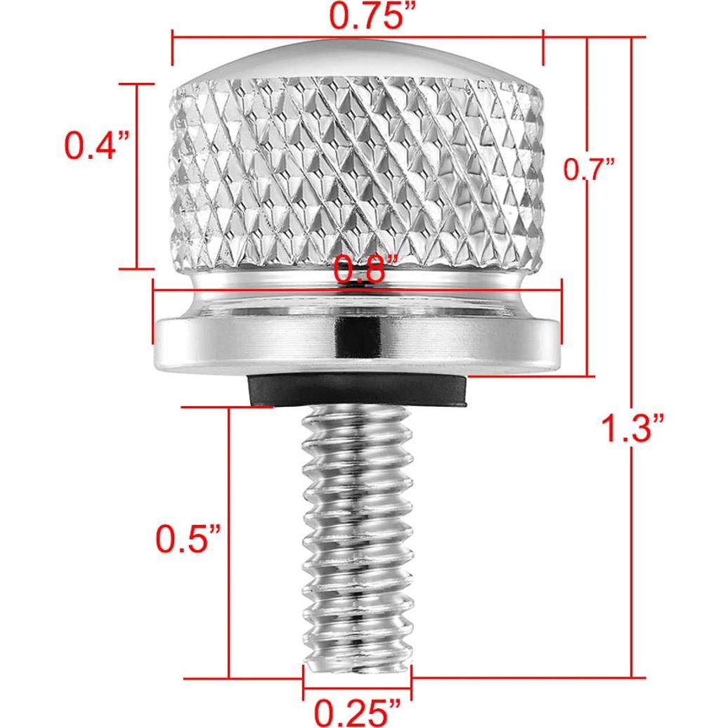 Tornillos de Asiento de Cromo Amazicha 2 PCS 1/4"-20 para Harley