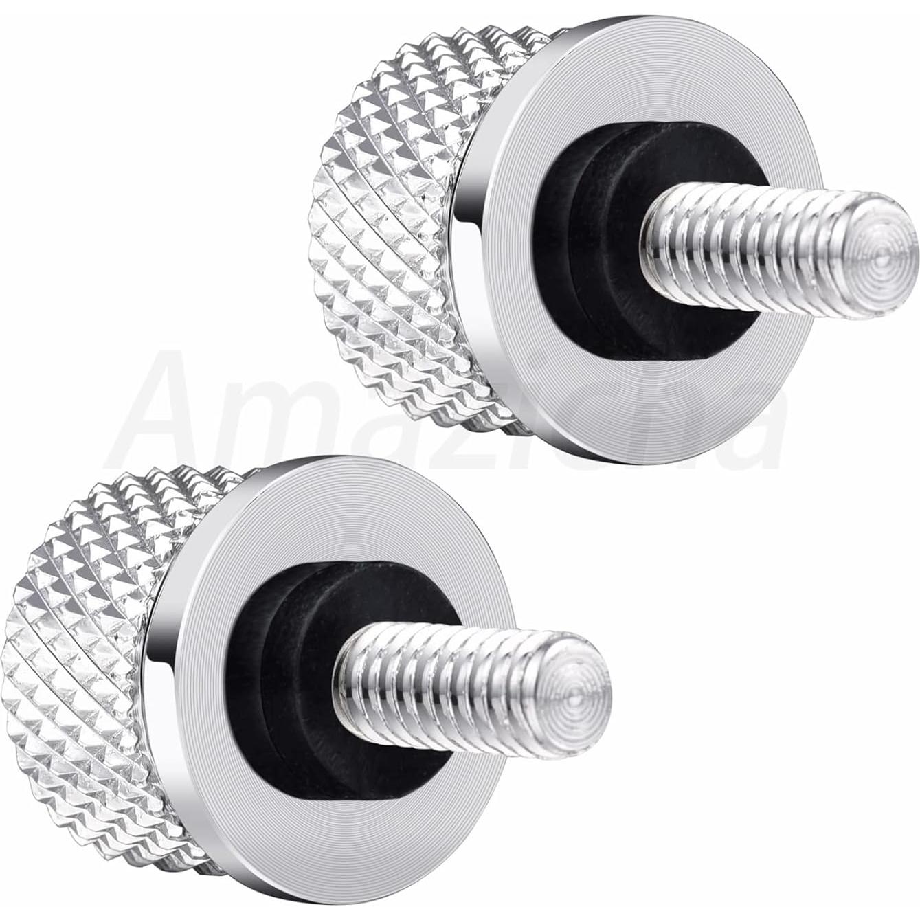 Tornillos de Asiento de Cromo Amazicha 2 PCS 1/4"-20 para Harley