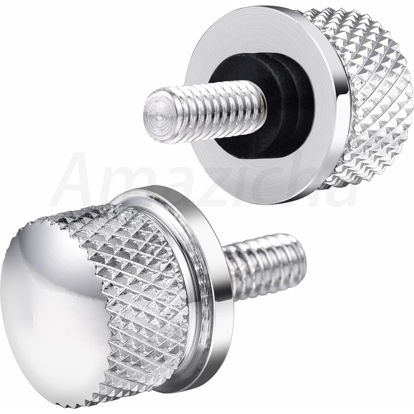 Tornillos de Asiento de Cromo Amazicha 2 PCS 1/4"-20 para Harley