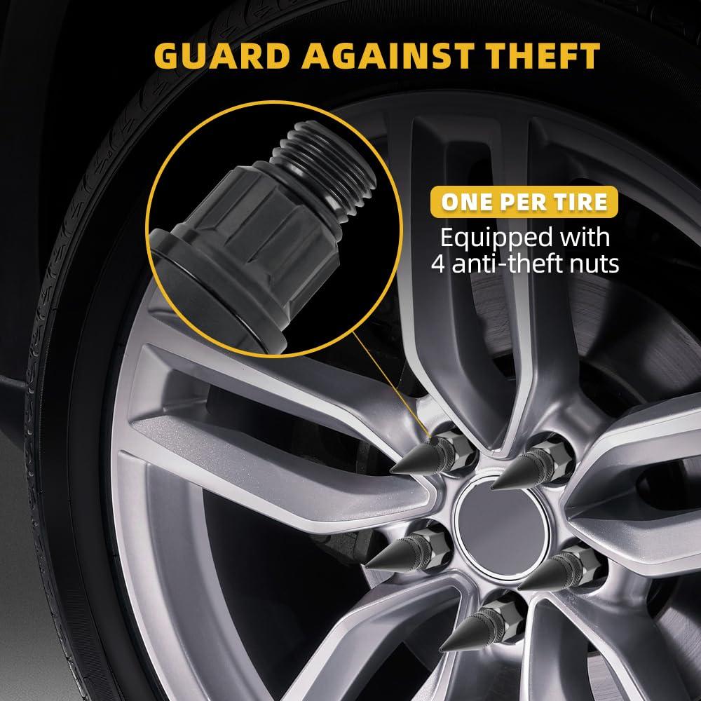 Tornillos de Rueda M14x1.5 muge racing 20 PCS Antirrobo Negro