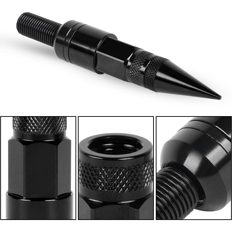 Tornillos de Rueda M14x1.5 muge racing 20 PCS Antirrobo Negro