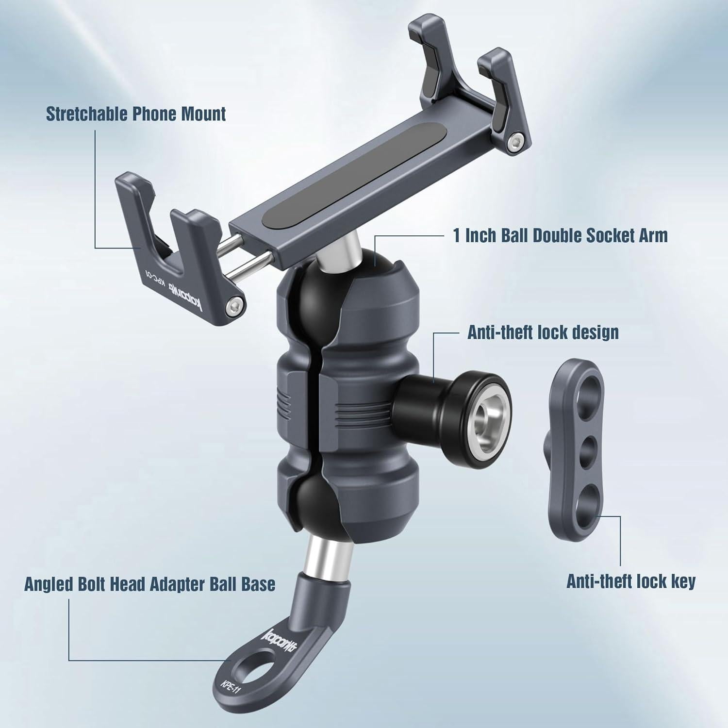 Soporte para Teléfono de Motocicleta KAPARNER KPS-04 Ajustable
