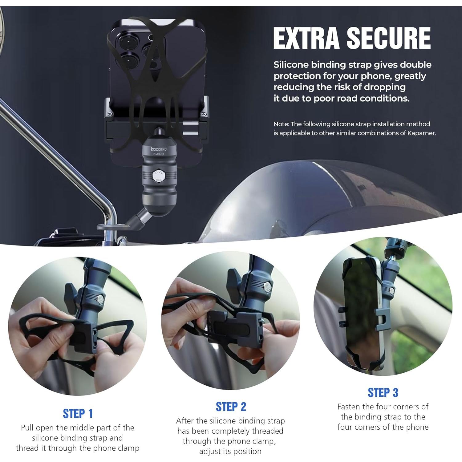 Soporte para Teléfono de Motocicleta KAPARNER KPS-04 Ajustable