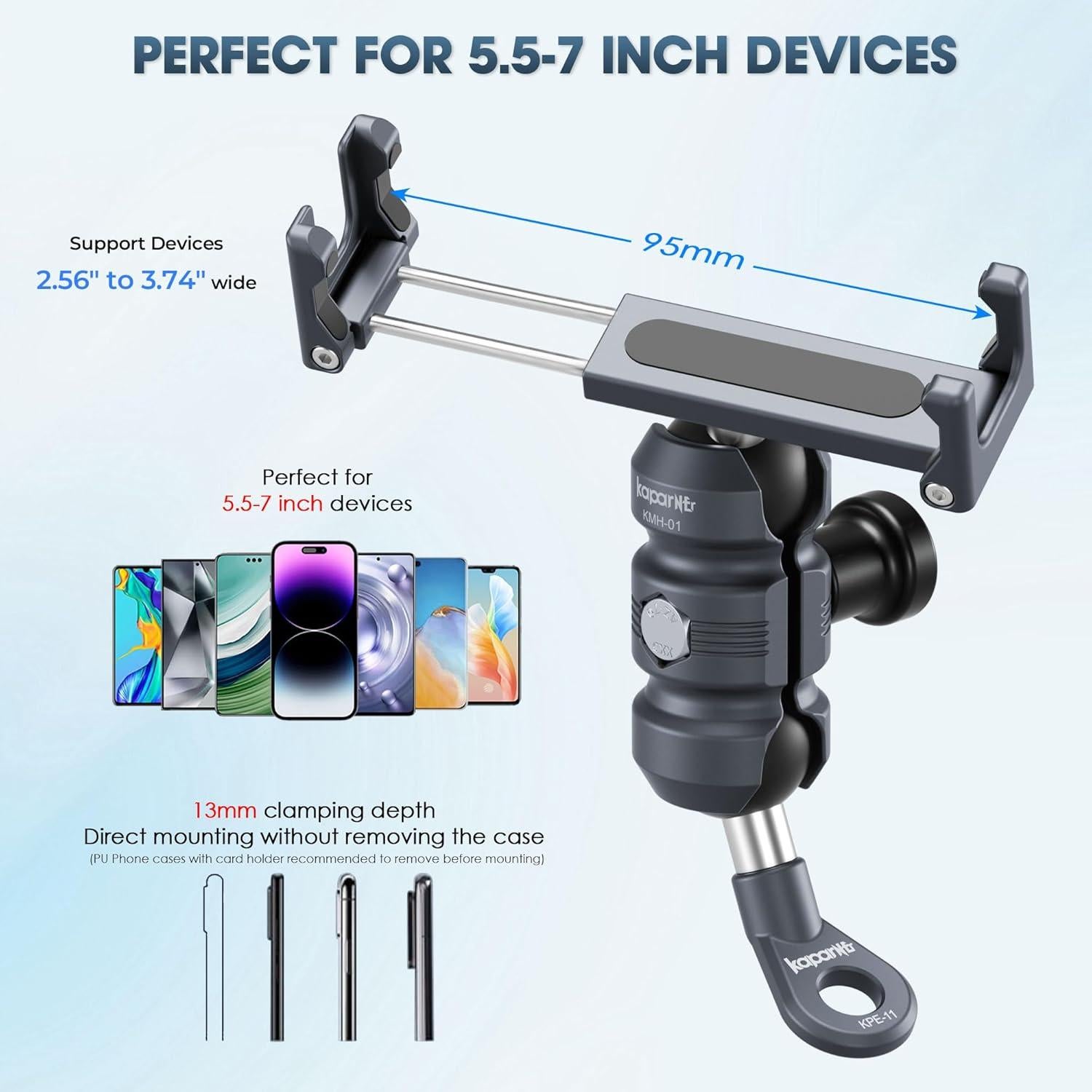 Soporte para Teléfono de Motocicleta KAPARNER KPS-04 Ajustable