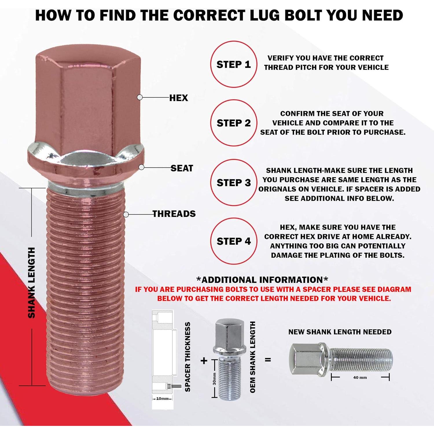 Juego de 4 Tuercas de Rueda de Bloqueo Cromadas M14x1.5