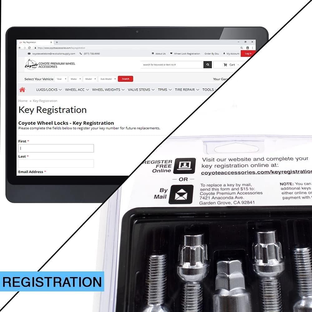 Cerraduras de Rueda M14x1.25 Acorn Cromadas 4 Piezas