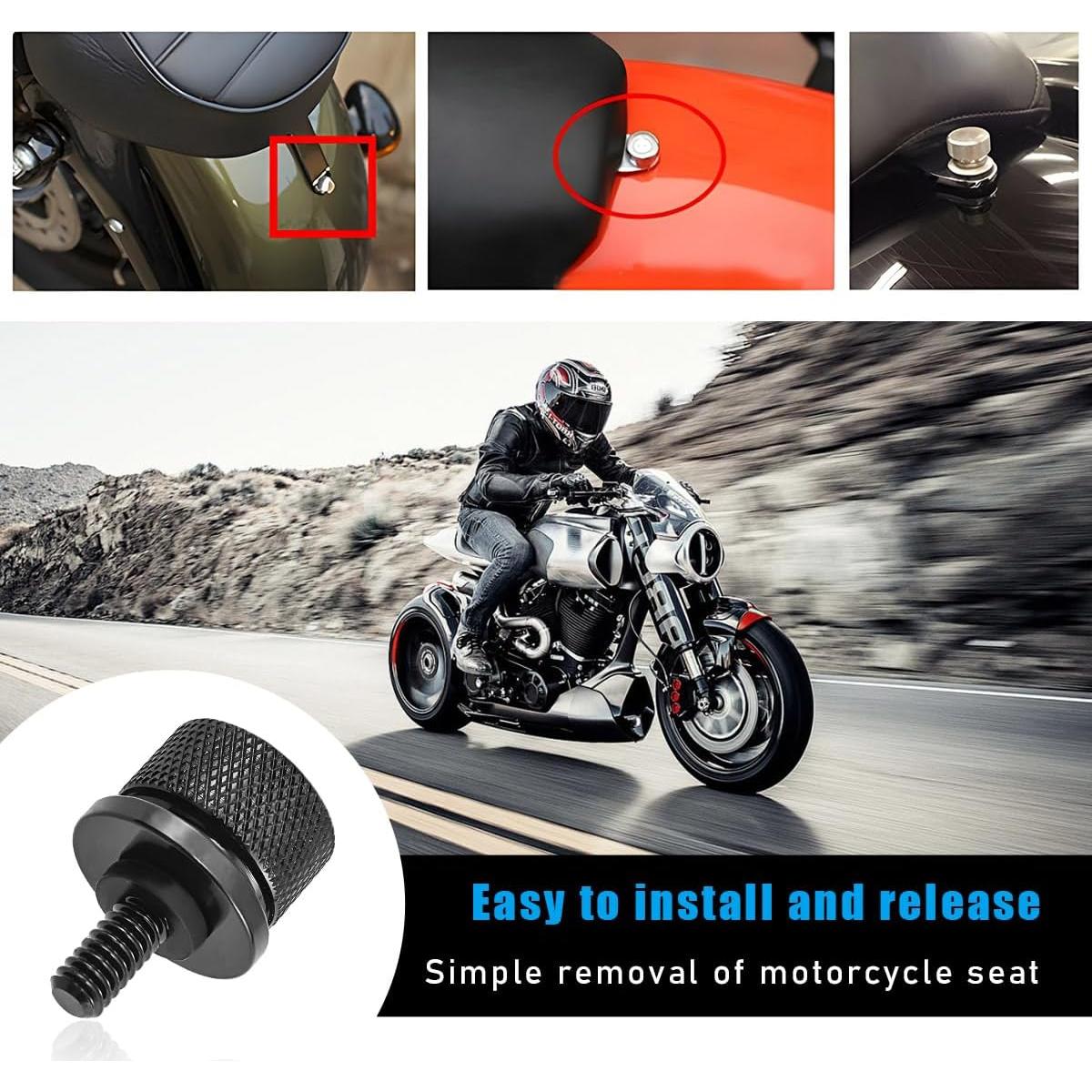 Tornillos de Asiento de Motocicleta Gasedin 2 PCS Aluminio Negro