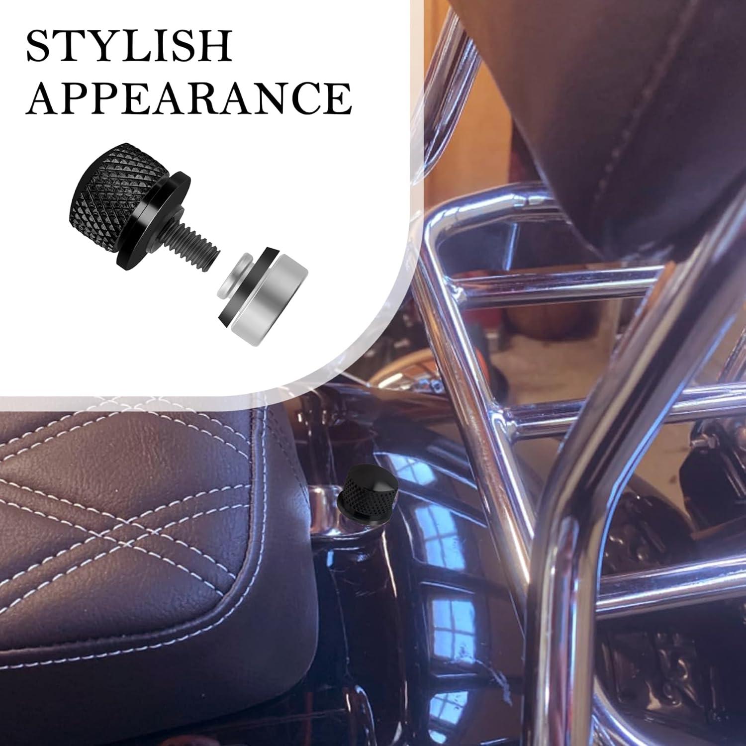 Kit de Tornillos y Tuercas de Aluminio Salior M6 para Asiento de Motocicleta Compatible con Harley 1996-2024