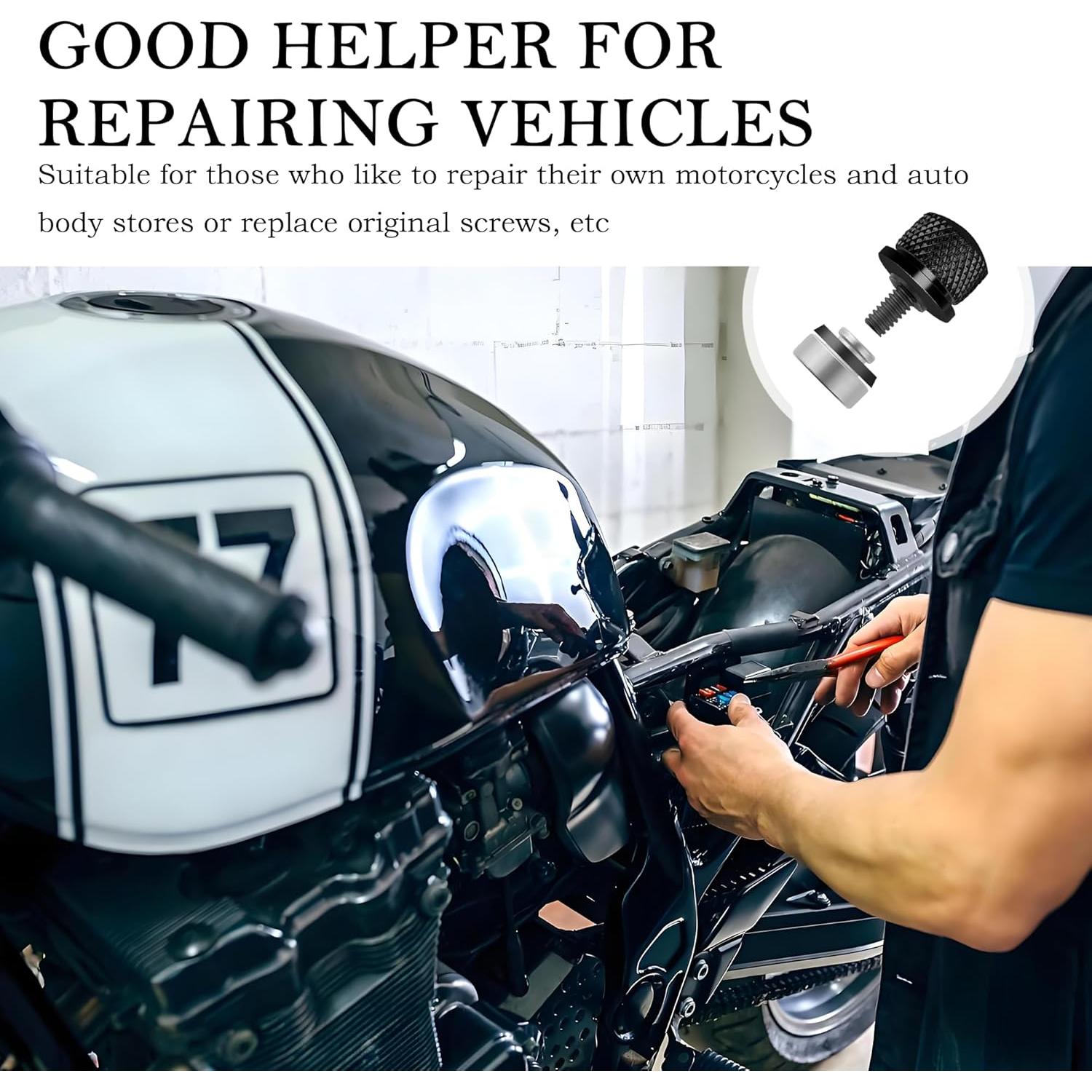 Kit de Tornillos y Tuercas de Aluminio Salior M6 para Asiento de Motocicleta Compatible con Harley 1996-2024