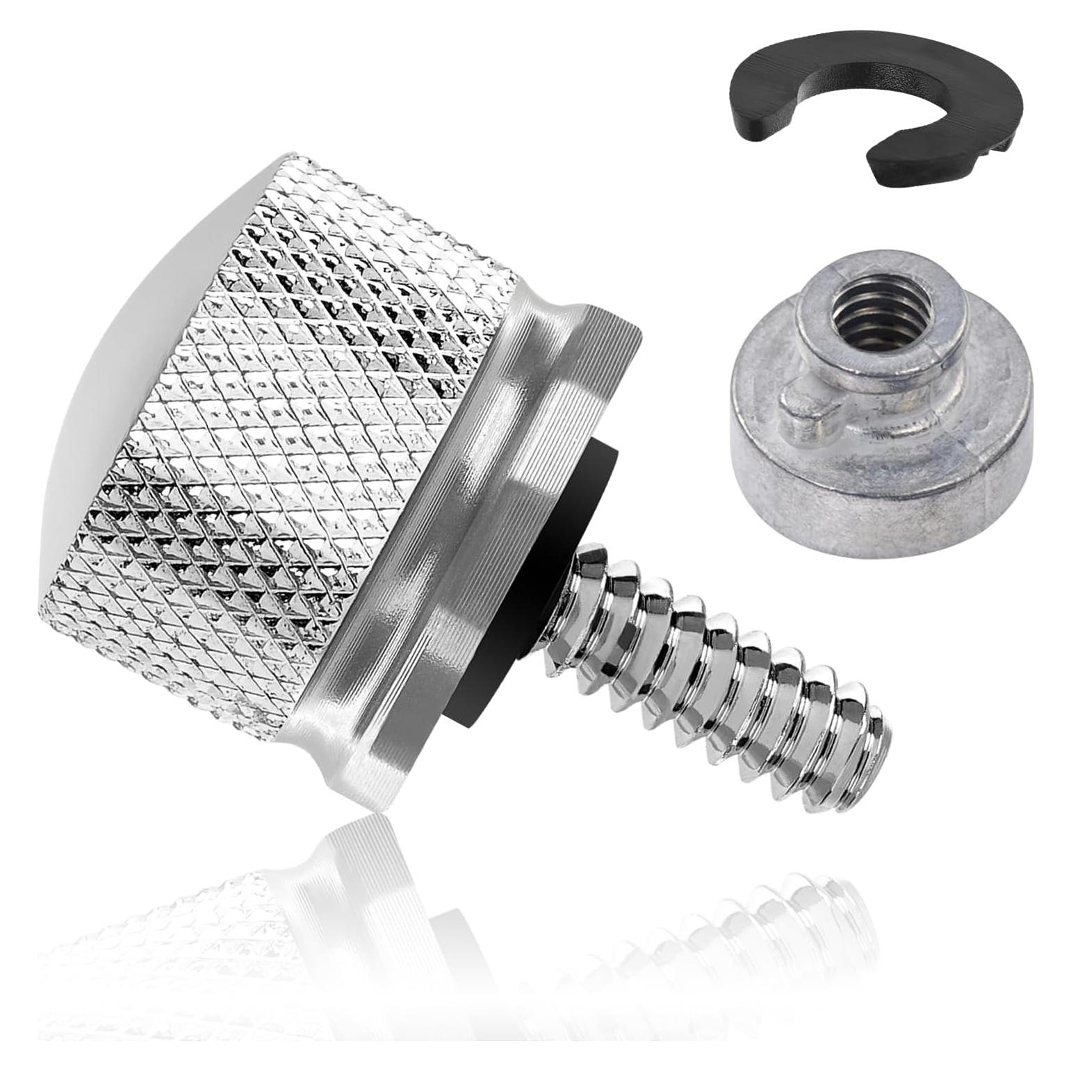 Kit de Tuerca y Tornillo de Asiento Cromado Amazicha para Harley 1996-2024