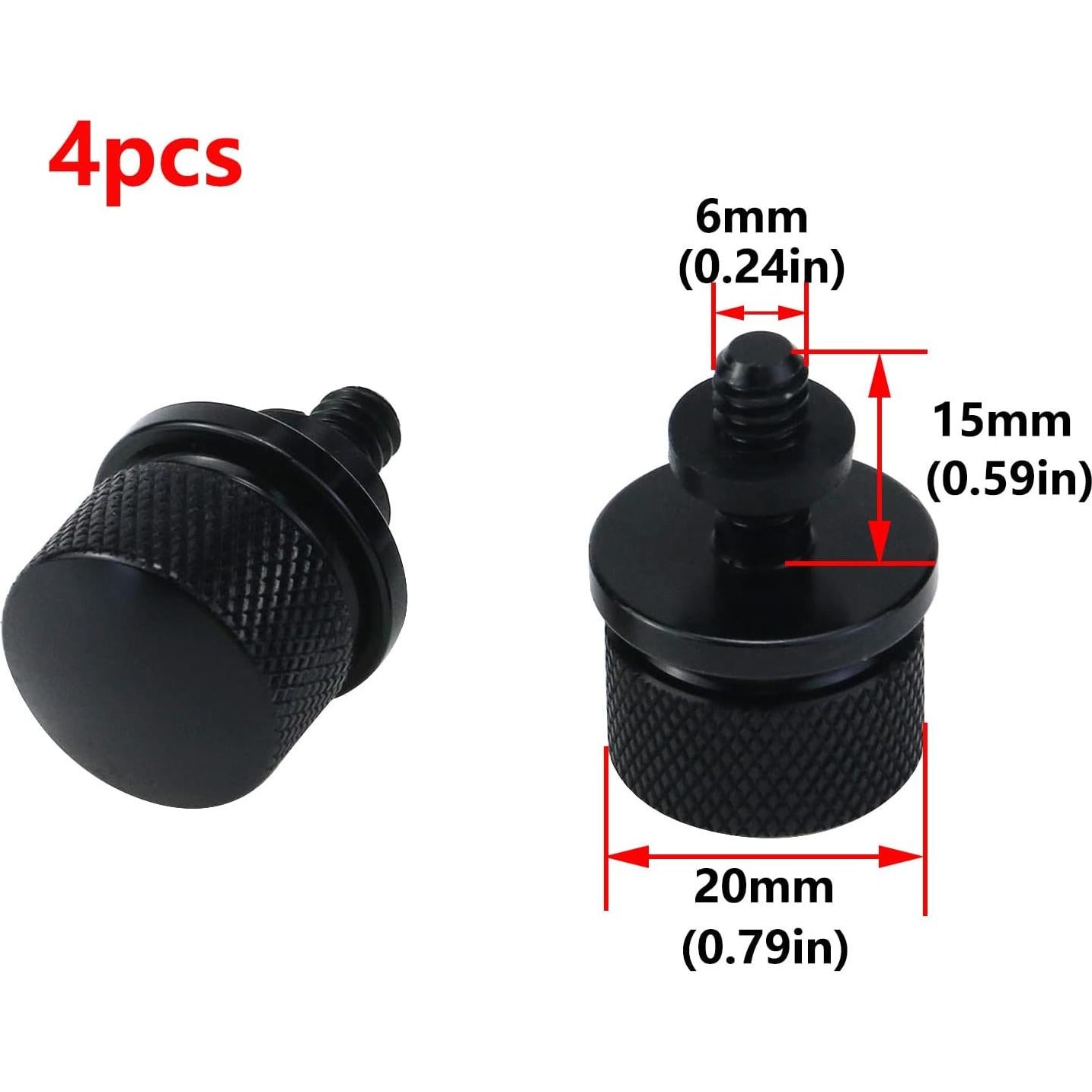 Tornillos de Asiento Antrader 4Pcs Aluminio Negro 1/4"-20