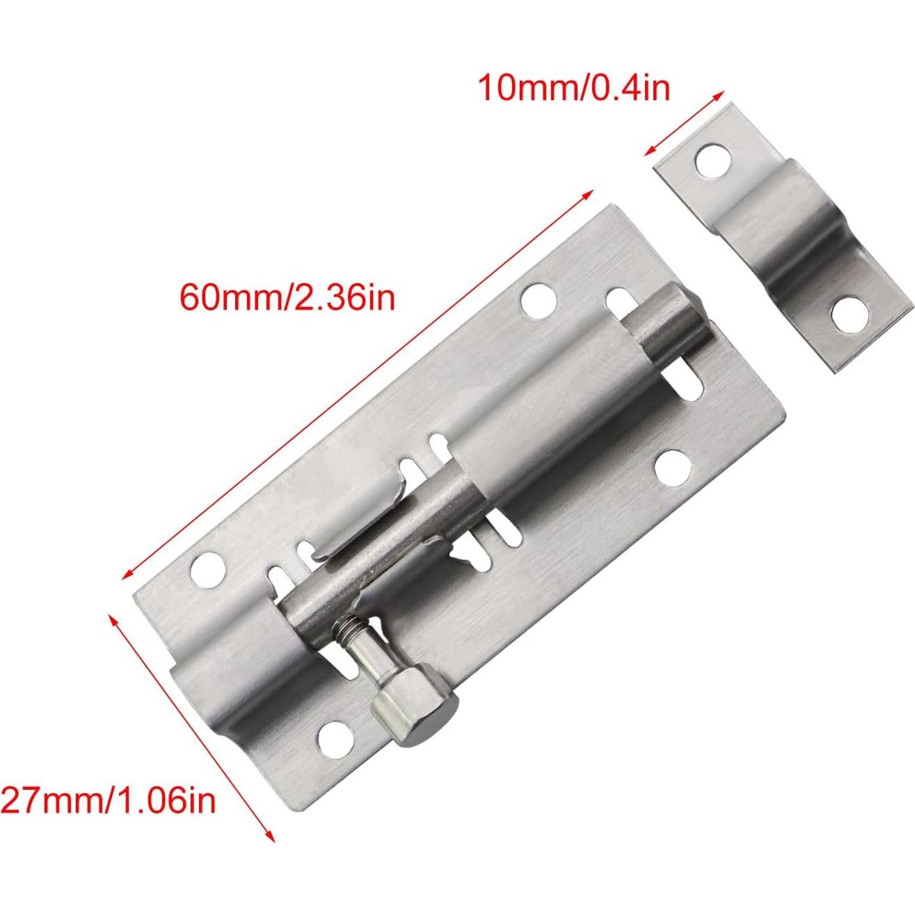 4 Pasadores Cuadrados de Acero Inoxidable 60x27mm Antirrobo