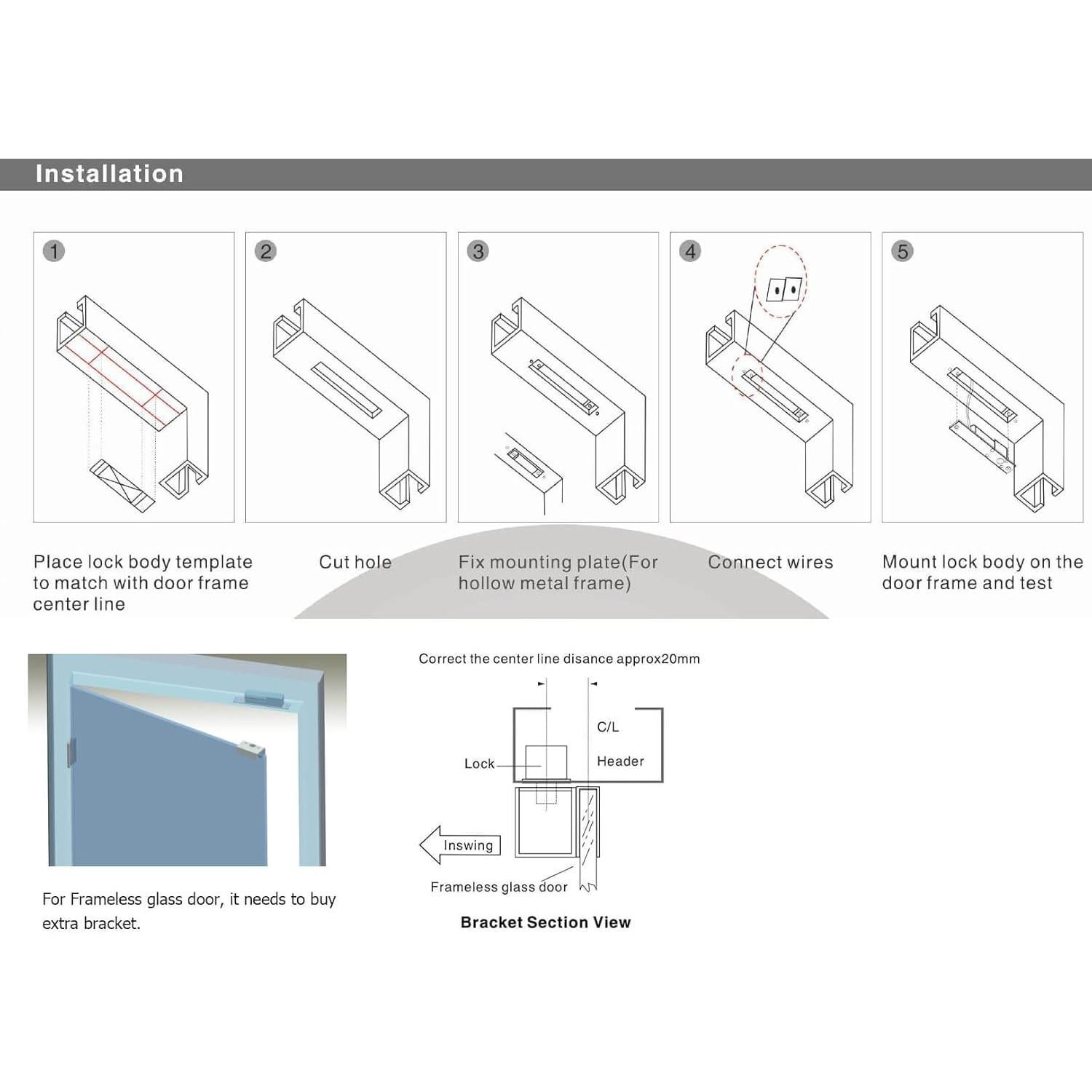Cerradura eléctrica de perno Fail-Secure YUANWIN ZB206NO 12V