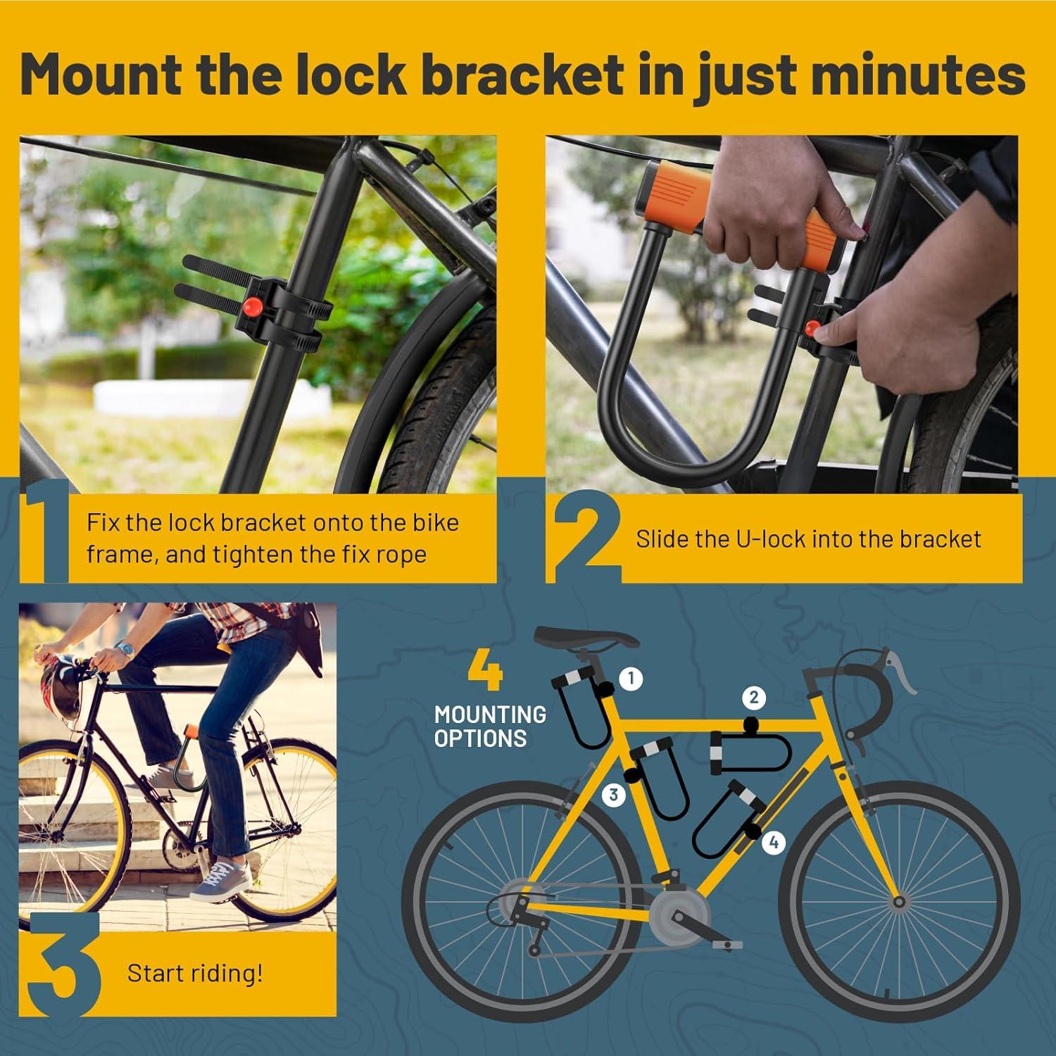 Candado U para Bicicleta Sigtuna 1.41 kg Resistente a Cortes