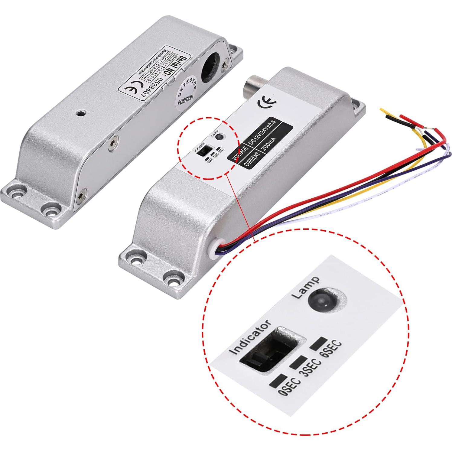 Cerradura Eléctrica de Perno YUHANUS 12V con Retardo