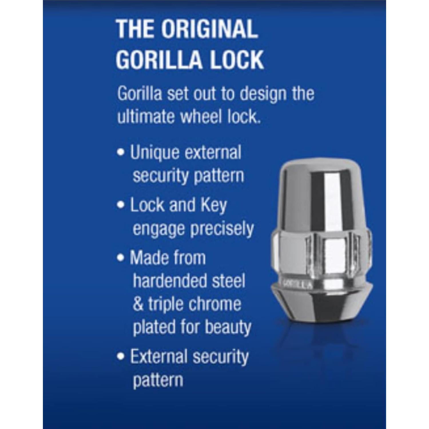 Bloqueos de Rueda Gorilla Lumintrail 14mm x 1.50 Cromo Negro