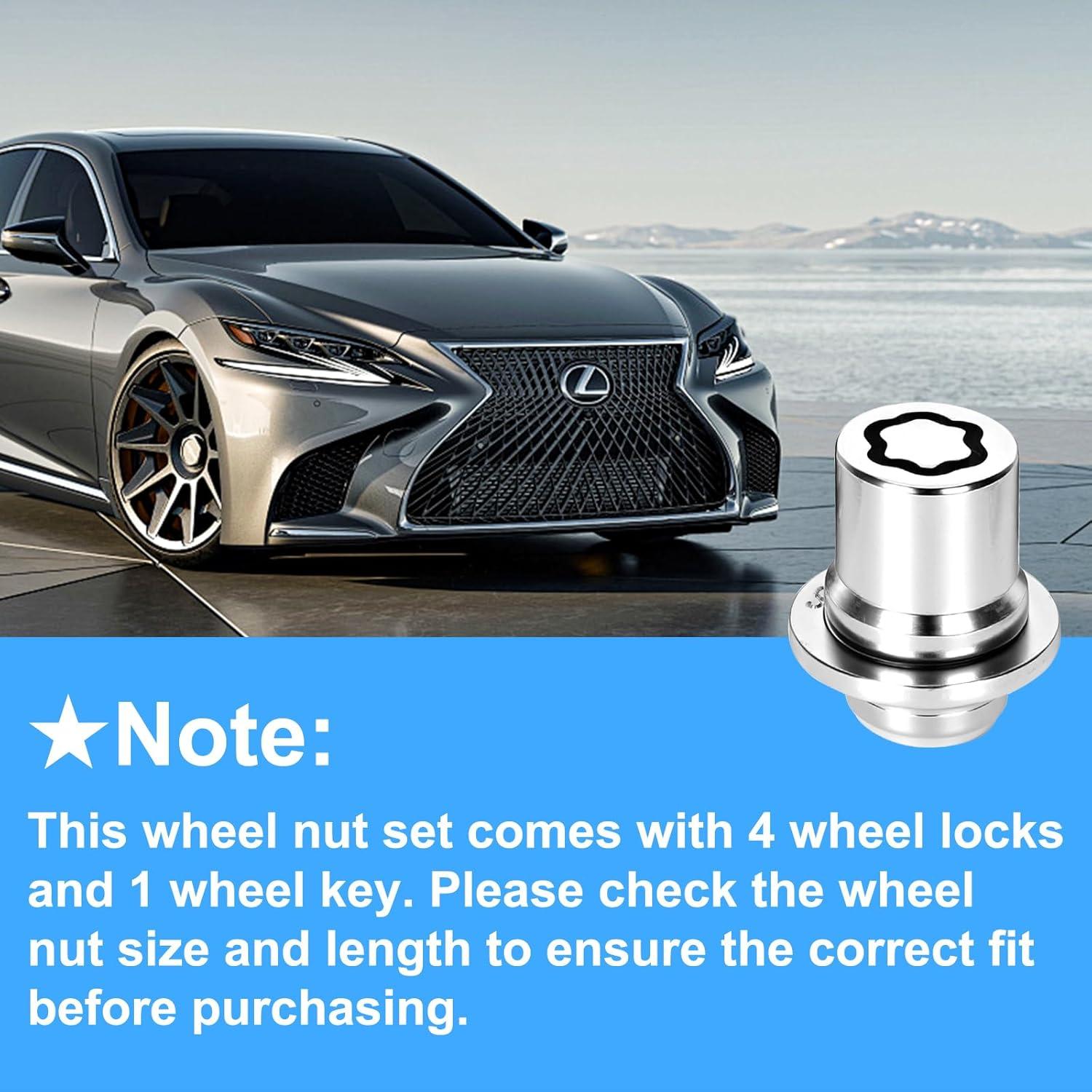 Juego de Tuercas de Bloqueo Antirrobo M12x1.5 Hombees para Toyota y Lexus