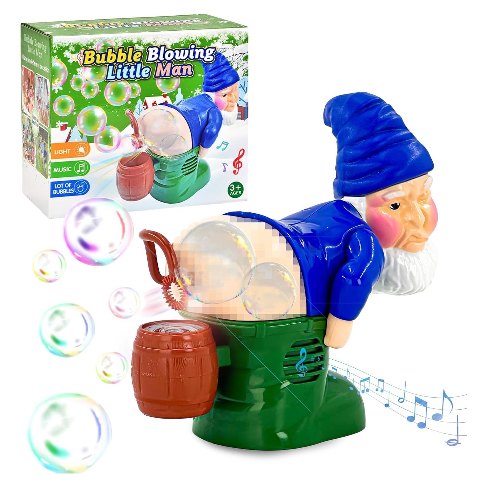 Soplador de Burbujas KXSGKRR Gnomo de Jardín con Música