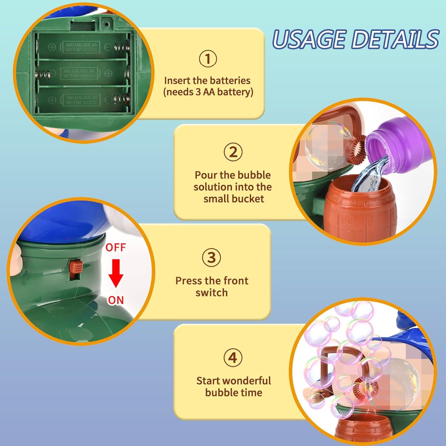 Soplador de Burbujas KXSGKRR Gnomo de Jardín con Música