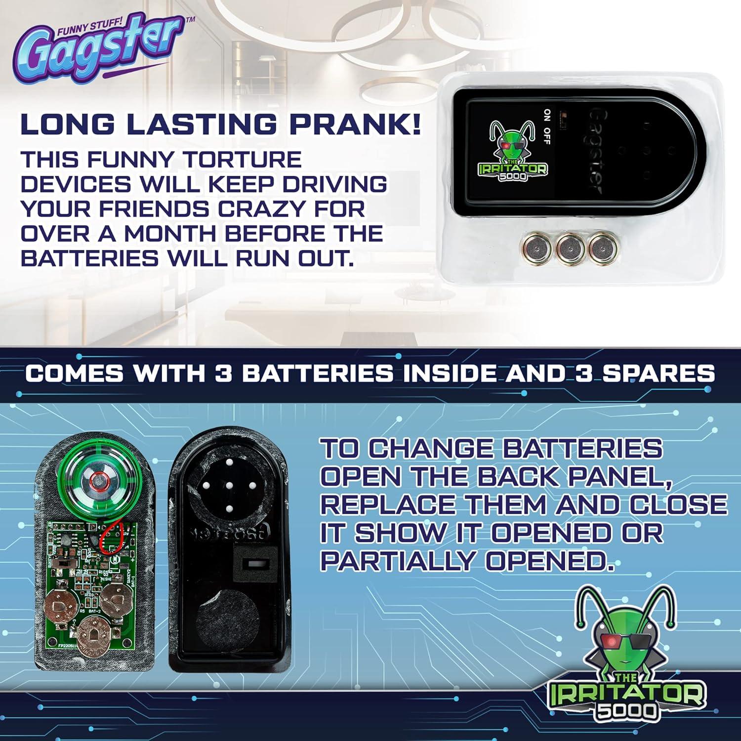Gagster Irritador 5000 - Dispositivo de broma con 7 sonidos