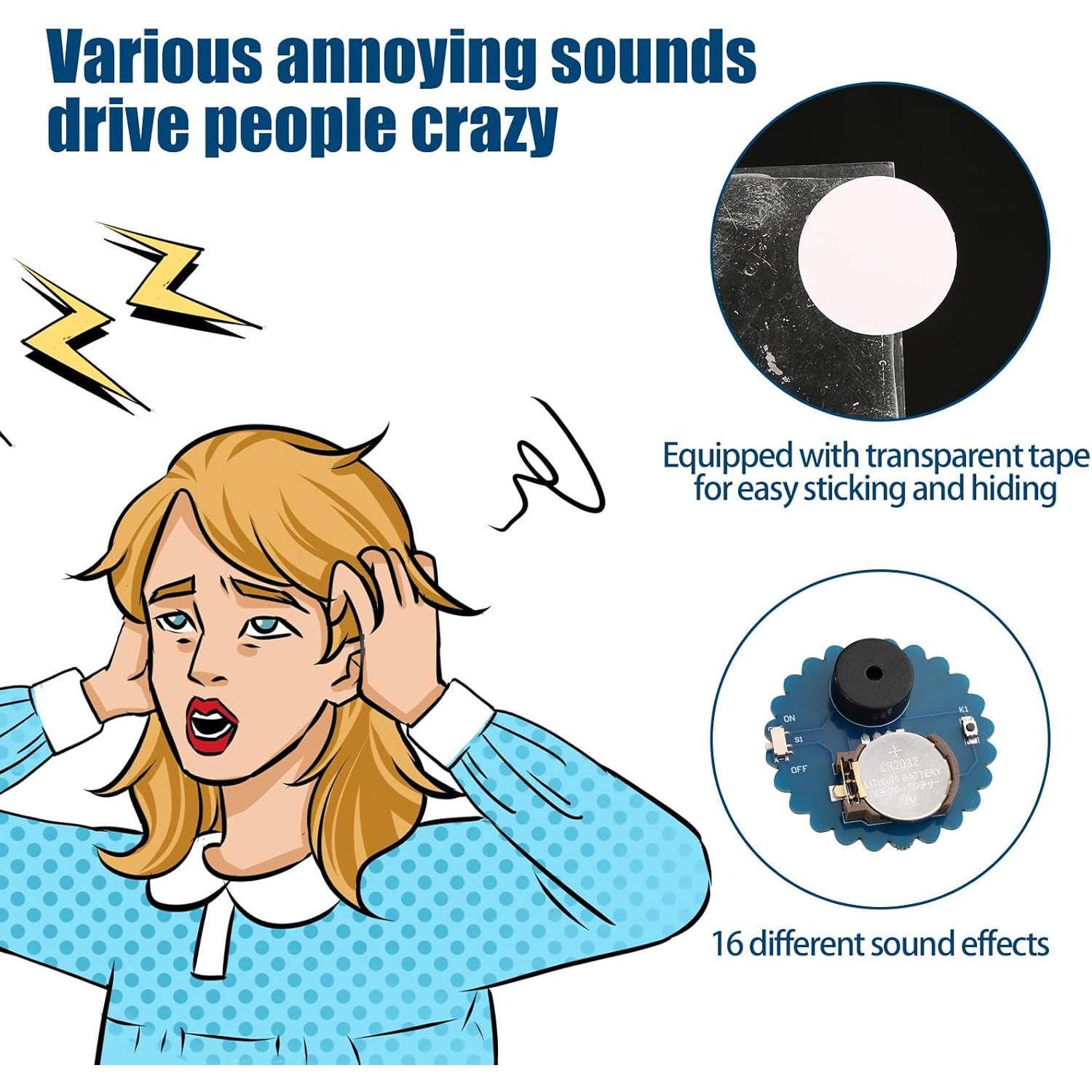 Dispositivo de Broma de Ruido Oculto BTFO - 3 Piezas, 16 Sonidos