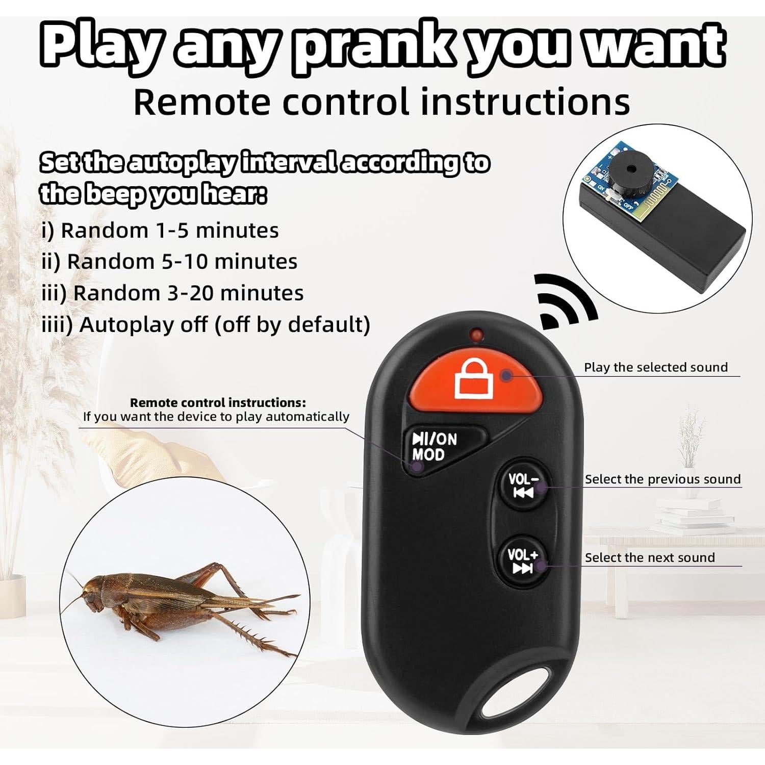 Hacedores de Ruido de Grillo BTFO - 3 Piezas con Remoto